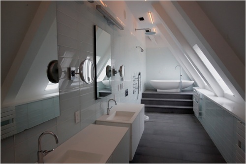 The bathroom in the penthouse. How simple and beautiful!
