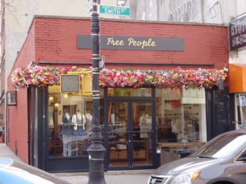 Our Free People store front on the corner of Smith and Pacific.