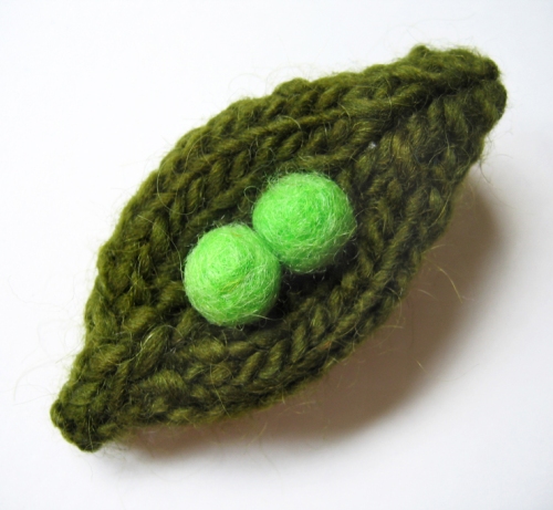 Green Pea Pin by "Knit Knit" now sold at "Better than Jam."